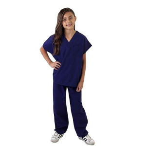 Natural Uniforms Childrens Scrub Set-Soft Touch-Role Play Costume Set (True Navy Blue, 7)