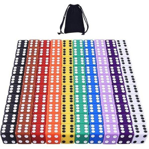 Austor 100 Pieces Game Dice Set 10 Colors Square Corner Dice With Storage Bag, Play Games Like Tenzi, Farkle, Yahtzee, Bunco Or Teaching Math