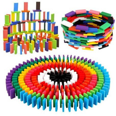 Bigotters Super Domino Blocks, 360Pcs Bulk Domino Start Kit 12 Colorful Wooden Domino Blocks Educational Racing Game For Kids Birthday Party Favor