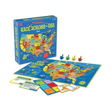 University Games, Scholastic Race Across The Usa Board Game , Geography Learning Game For Kids And Families, For 2 To 4 Players Ages 8 And Up