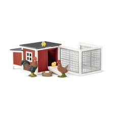 Schleich Chicken Coop Playset - 8-Piece Farm Animal Set