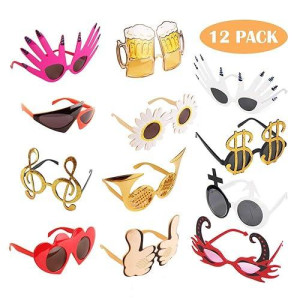 TD.IVES 12 Pack Funny Sunglasses Party Props - Colorful Masks