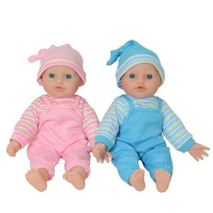 The New York Doll Collection 12" Twins Baby Doll - Soft Body Twin Baby Dolls (12" Caucasian)