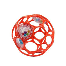 Bright Starts Oball Easy-Grasp Rattle Bpa-Free Infant Toy In Red, Age Newborn And Up, 4 Inches