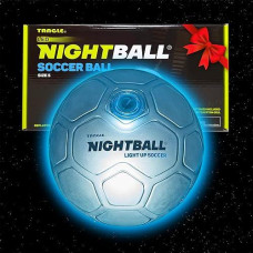 Nightball Light Up Soccer Ball - Glow In The Dark Soccer Ball - Glow Soccer For Kids 8-15 - Soccer Gift - Sports Gift Idea For Boys 8 9 10 11 12 13 14 15 - Gift Ready Box And Pump Included