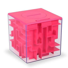 Thinkmax Money Maze Puzzle Box For Kids And Adults, Perfect Money Holder Maze Puzzle Gift Box (Pink)