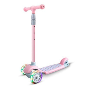 67I Scooters For Kids 2+ Year Old, Kids Scooter 3 Wheel, Toddler Scooter With Lean-To-Steer System And 4 Height-Adjustable Handlebar (Pink)