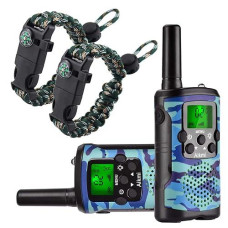 Walkie Talkies For Kids 22 Channel 2 Way Radio 3 Miles Long Range Handheld Walkie Talkies Durable Toy Best Birthday Gifts For 6 Year Old Boys And Girls Fit Adventure Game Camping (Blue Camo 1)