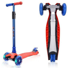 3 Wheel Scooter For Kids, Kids Scooter With Light Up Wheels, Sturdy Deck Design, And 4 Height Adjustable Suitable For Kids Ages 3-12