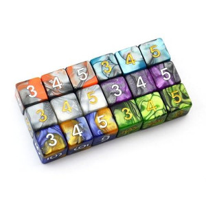 Smartdealspro D6 Six Sides 16Mm Two Color Dice For Dnd Mtg Prg Wow Table Game (Color 3)