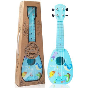 17 Inch Kids Ukulele Guitar Toy 4 Strings Mini Children Musical Instruments Educational Learning Toy For Toddler Beginner Keep Tone Anti-Impact Can Play With Picks/Strap/Primary Tutorial