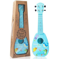 YOLOPLUS+ 17" Blue Kids Ukulele Guitar Toy for Beginners