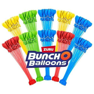 Bunch O Balloons Multi-Colored (10 Bunches) By Zuru, 350+ Rapid-Filling Self-Sealing Instant Water Balloons For Outdoor Family, Children Summer Fun - Total (100 Balloons) Colors May Vary