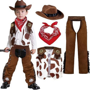 Spooktacular Creations Kids Cowboy Costume, White & Brown, S