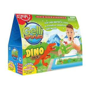 Zimpli Kids Gelli Adventures Dino Pack, 5 Use, 8 X Dinosaur Figures, Inflatable Tray, Imaginative Prehistoric Dinosaur Playset, Educational Science Kit For Boys And Girls, Children'S Role Play Toy