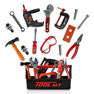 Playkidz 22-Piece Kids Tool Box Set with Realistic Tools