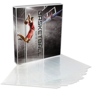 Unikeep Basketball Themed Trading Card Collection Binder Complete With Trading Card Pages. Fully Enclosed Case With A Locking Latch To Keep Cards Secure (Red Dunk, Poly Ring)