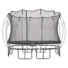 Springfree Large Square Springless Backyard Trampoline W/ Hidden Frame & Net Enclosure, 11' X 11'