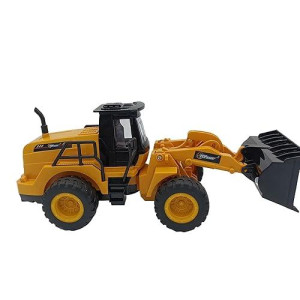 Top Race Rc Front Loader Toy Truck - 8 Inch Remote Control Construction Vehicle For Kids - 5 Channel Rc Loader Bulldozer - Fully Functional Sand Box Truck - Ideal For Kids 3+ With Controller Included