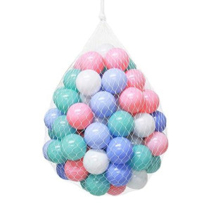 Wonder Space Soft Pit Balls, Chemical-Free Crush Proof Plastic Ocean Ball, Bpa Free With No Smell, Safe For Toddler Ball Pit/Kiddie Pool/Indoor Baby Playpen (50 Balls, Mix - Pastel)