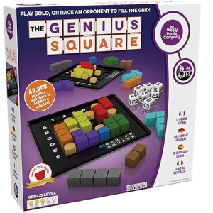 The Genius Square - Game Of The Year Award Winner! 60000+ Solutions Stem Puzzle Game! Roll The Dice & Race Your Opponent To Fill The Grid By Using Different Shapes! Promotes Problem Solving Training