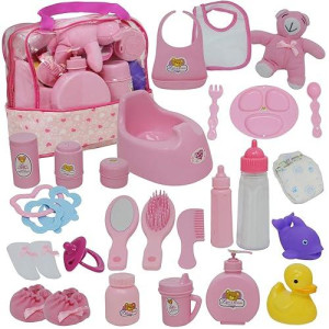 The New York Doll Collection Pink Baby Doll Accessory Set