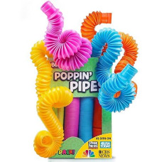 Bunmo Pop Tubes - Sensory Toys - Toddler Toys - Imaginative Play & Stimulating Creative Learning - Hours Of Fun For Kids - Tons Of Ways To Play - Non-Mouthable Toy 3+ - 8 Pack Large