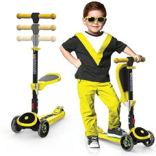 SKIDEE Yellow Adjustable Kick Scooter for Kids Ages 3-12