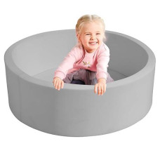 TRENDBOX Light Grey Soft Memory Foam Ball Pit 90CM for Toddl