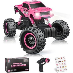 DOUBLE E 1:12 Pink RC Car for Girls - Off Road Racing Truck