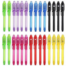 SCStyle 28Pcs Invisible Ink Pen Set with UV Light