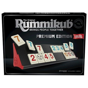 Rummikub Premium Edition By Pressman - Features Racks - Large Number Engraved Tiles And A Storage Bag For The Ultimate Rummikub Experience By Pressman , Silver