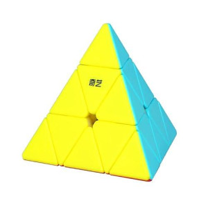 Roxenda Pyramid Speed Cube, 3X3X3 Qiming Pyramid Speed Cube Triangle Cube Puzzle Magic Cube (Stickerless)