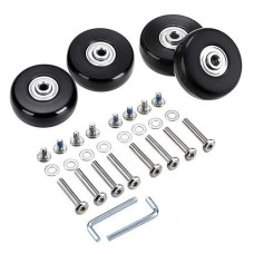 Ownmy 45Mm X 18Mm Luggage Suitcase Replacement Wheels, Rubber Swivel Caster Wheels Bearings Repair Kits, A Set Of 4