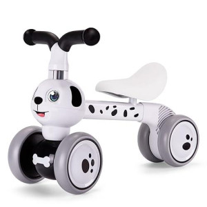 Ygjt Baby Balance Bike Toys For 1 Year Old, Birthday Gifts For Boys And Girls, Silent Wheels & Non-Pedal Baby Walker Riding Toys For 10-36 Months Toddlers, Kids First Bike Gifts Spotty Dog