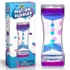 Yoya Toys Liquid Motion Bubbler For Kids And Adults | Hourglass Liquid Bubbler Or Timer For Play, Fidget Toy And Stress Management - Cool Desk Décor