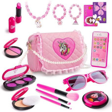 Meland Toys For Girls - Toddler Girls Gift Idea For Birthday Christmas, Pretend Makeup Kit For Girls With My First Purse Toy, Makeup For Kids Age 3-6 Year Old For Pretend Play