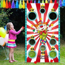 Blulu Carnival Toss Game Banner With 3 Bean Bags Carnival Game For Kids And Adults In Indoor Outdoor Activities Circus Theme Party Decoration Supply Set