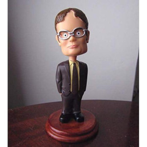 Cleaky Dwight Schrute Bobblehead - The Office Gift, Brown