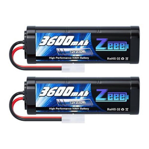 Zeee 7.2V 3600Mah Rc Nimh Battery With Tamiya Plug High Power For Rc Car Rc Truck Associated Hpi Losi Kyosho Tamiya Hobby(2 Pack)