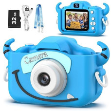 Goopow Kids Camera - Light Blue Digital Camcorder for Ages 6-12