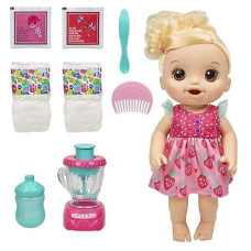 Baby Alive Strawberry Shake Doll with Blender, 13" Pink