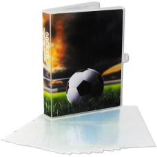 Unikeep Trading Card Binder With Soccer Theme - Card Collection Case With 100 Top Loading Pockets - For Baseball Cards, Soccer Cards, Tcg, Mtg, Pokemon, Or Yugioh