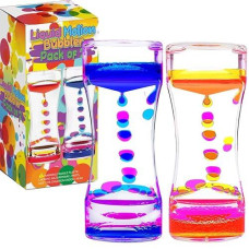 Yue Motion Liquid Motion Bubbler Visual Sensory Toys, 2 Minute Liquid Timer- New Big Calming Sensory Bubbler Toy- Colorful Liquid Hourhlass For Stocking Stuffers, Novelty Gifts