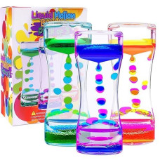 Yue Motion Liquid Motion Bubbler Visual Sensory Toys, 2 Minute Liquid Timer- New Big Calming Sensory Bubbler Toy- Colorful Liquid Hourhlass For Stocking Stuffers, Novelty Gifts