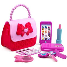 Playkidz Pink Princess Purse Set - 8 Pieces with Lights & Sound