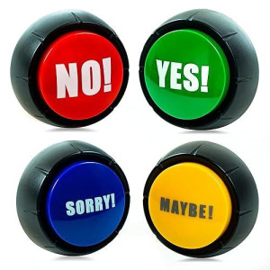 Yes No Button & Maybe Sorry Button, Answer Buzzers Set Of 4 Buzzers For Game Show, Sound Button, Gag Gifts