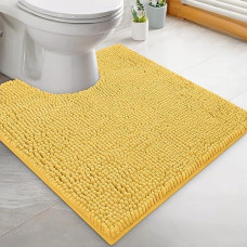 LuxUrux Yellow U-Shaped Bath Mat - Super Absorbent Rug