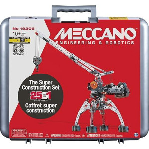 Meccano, Super Construction 25-In-1 Motorized Building Set, Steam Education Toy, 638 Parts, For Ages 10+