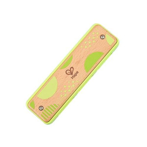 Hape Green Blues Harmonica | 10 Hole Wooden Musical Toy